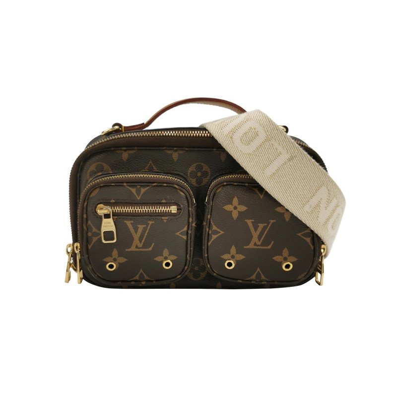 Louis Vuitton (LV) Utility 植鞣革 Monogram 印花 記者包 斜挎包 單肩包 晶片款-0