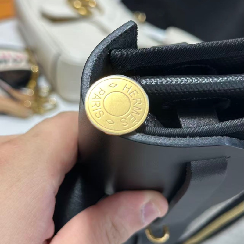 🌈Hermes🧡Herbag 31🧡防水布拼皮黑色金扣🧡未使用閑置🌟Stamp Z🌟-2