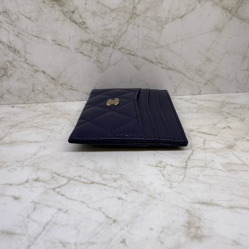 CHANEL荔枝皮藍金雙面卡夾/晶片-2