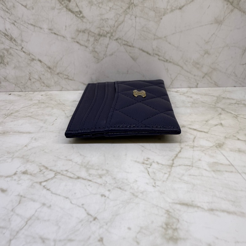 CHANEL荔枝皮藍金雙面卡夾/晶片-3