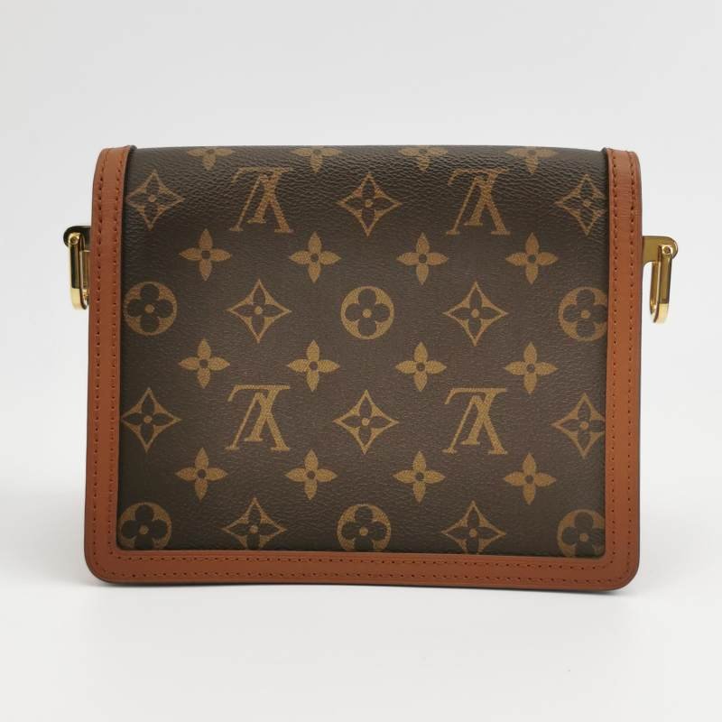 Louis Vuitton (LV) Dauphine 達芙妮 迷你 牛皮 拼色 Monogram 印花 LV搭扣 斜挎包 單肩包 芯片款-4