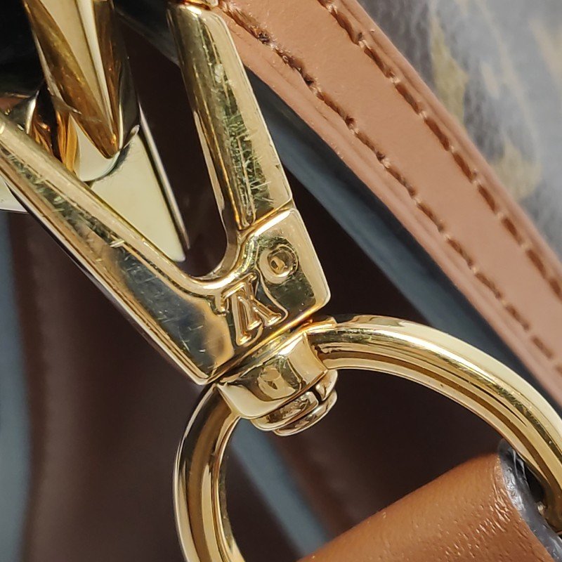 Louis Vuitton (LV) Dauphine 達芙妮 迷你 牛皮 拼色 Monogram 印花 LV搭扣 斜挎包 單肩包 芯片款-13