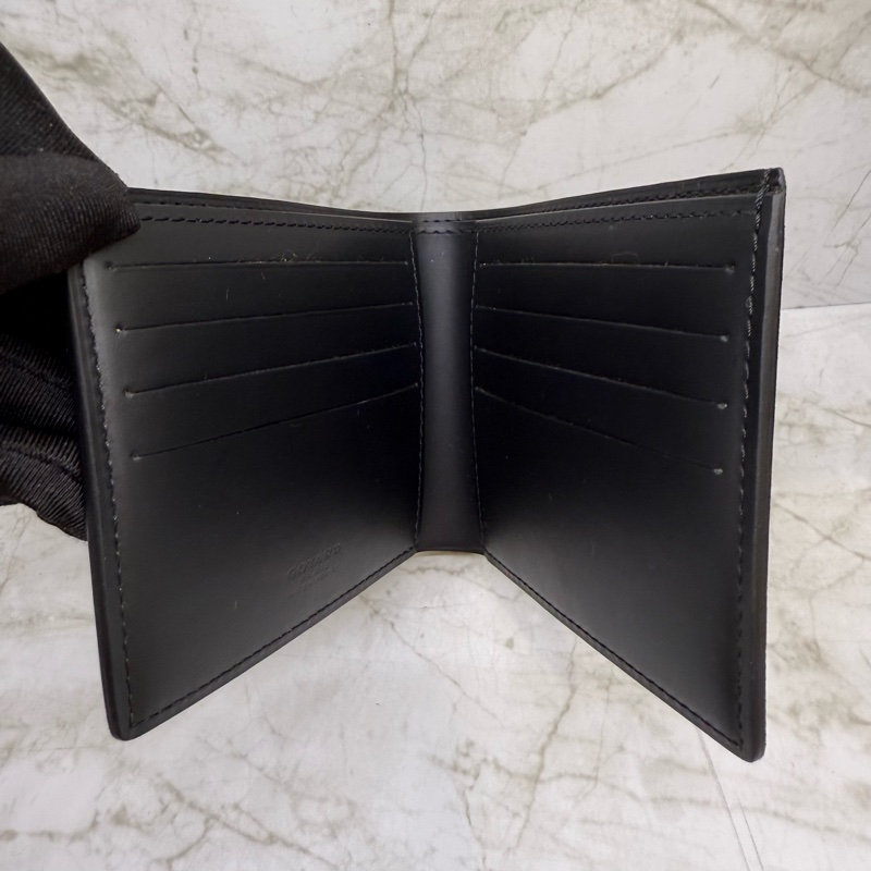 GOYARD咖色老花內拚黑對開短夾-4