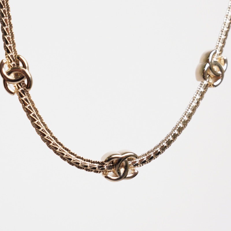 CHANEL Necklace 五花 金色-4