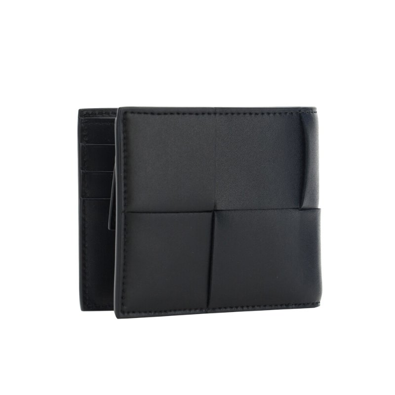 【BOTTEGA VENETA 寶緹嘉】BV Cassette Bifold 牛皮 經典大編織 短夾 零錢包 卡夾 皮夾 黑色 749455-2
