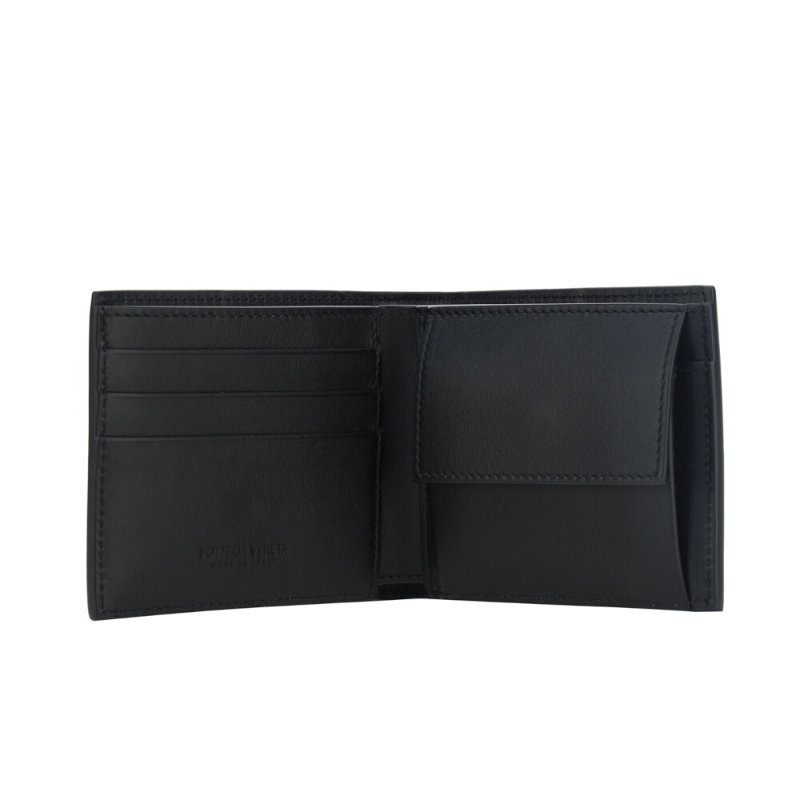 【BOTTEGA VENETA 寶緹嘉】BV Cassette Bifold 牛皮 經典大編織 短夾 零錢包 卡夾 皮夾 黑色 749455-4