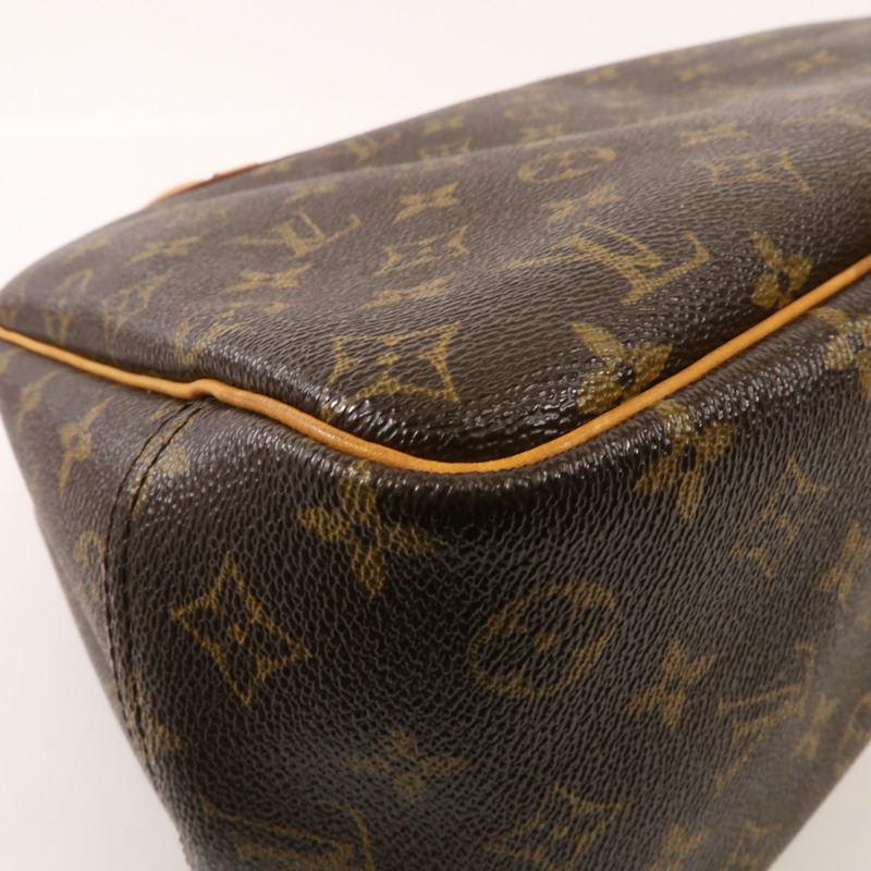 LOUIS VUITTON Monogram Deauville金扣手挽袋棕色-13