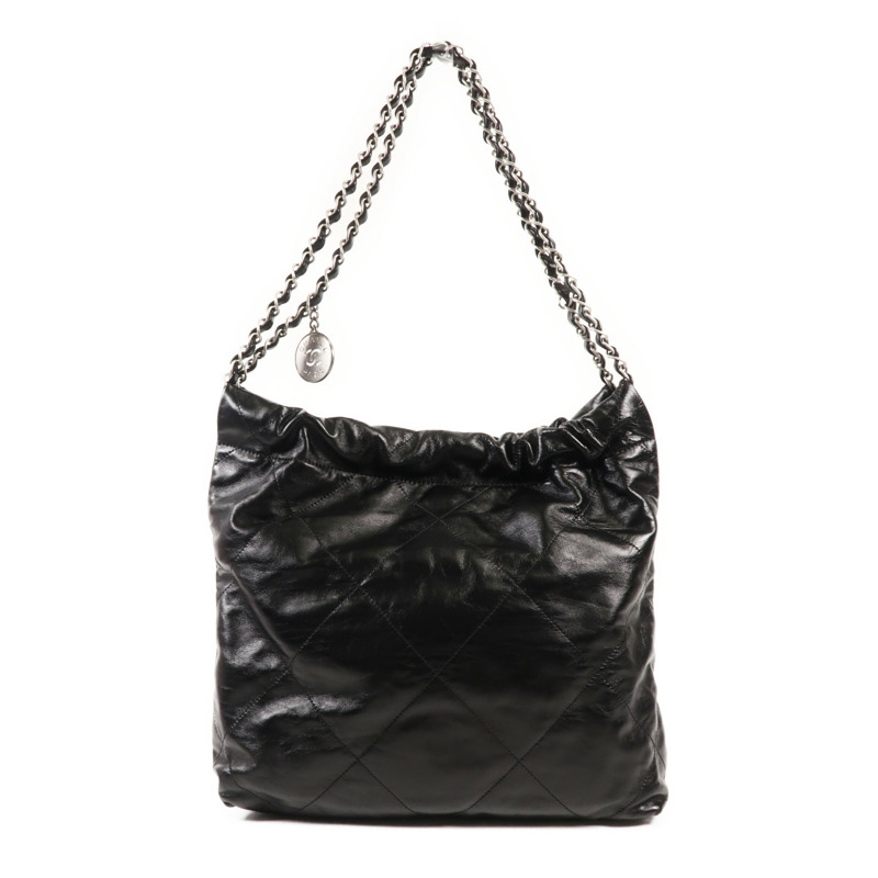 CHANEL 牛皮皮革Chanel 22 Small銀扣鏈帶肩背袋-1
