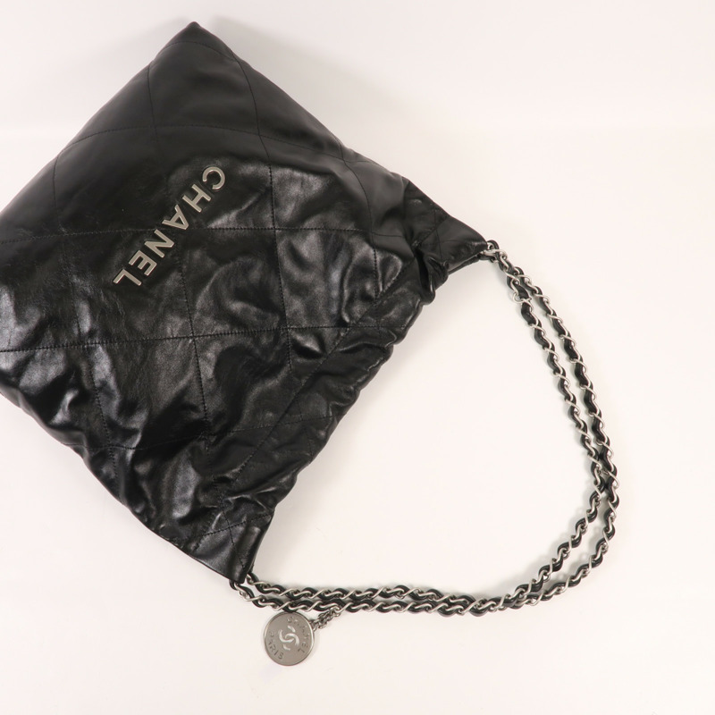 CHANEL 牛皮皮革Chanel 22 Small銀扣鏈帶肩背袋-8