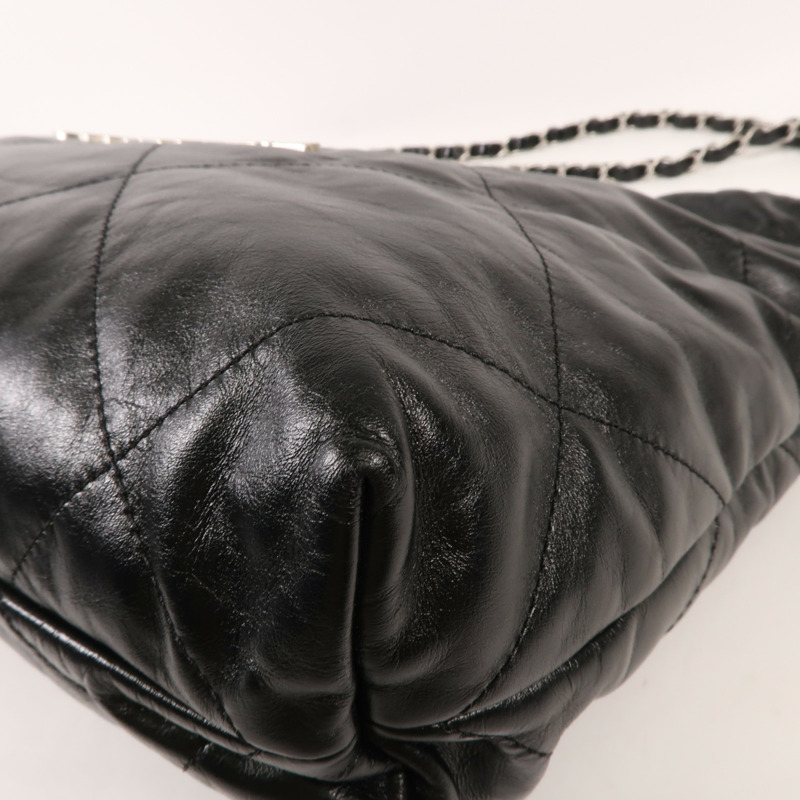 CHANEL 牛皮皮革Chanel 22 Small銀扣鏈帶肩背袋-11