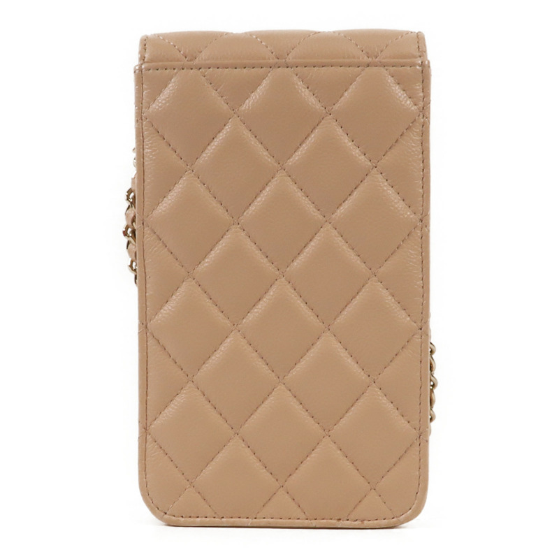CHANEL 牛皮皮革Phone Bag金扣鏈帶肩背袋-1