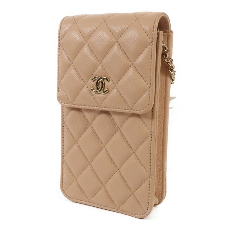 CHANEL 牛皮皮革Phone Bag金扣鏈帶肩背袋-2