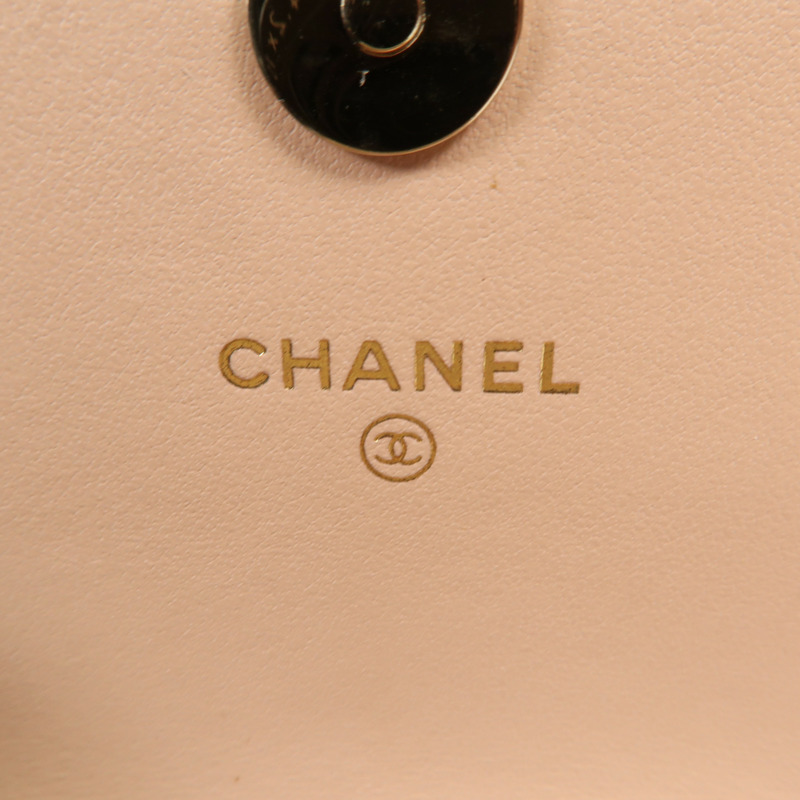 CHANEL 牛皮皮革Phone Bag金扣鏈帶肩背袋-5