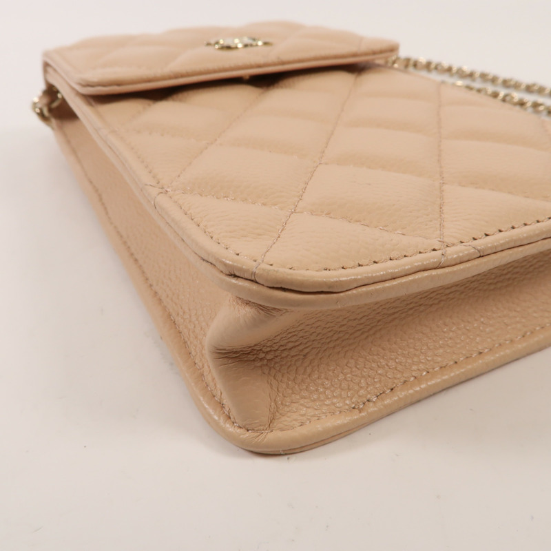 CHANEL 牛皮皮革Phone Bag金扣鏈帶肩背袋-8