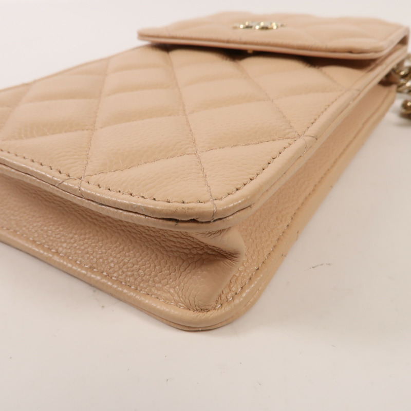 CHANEL 牛皮皮革Phone Bag金扣鏈帶肩背袋-9