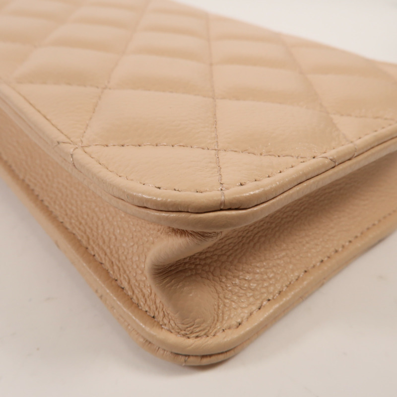 CHANEL 牛皮皮革Phone Bag金扣鏈帶肩背袋-10