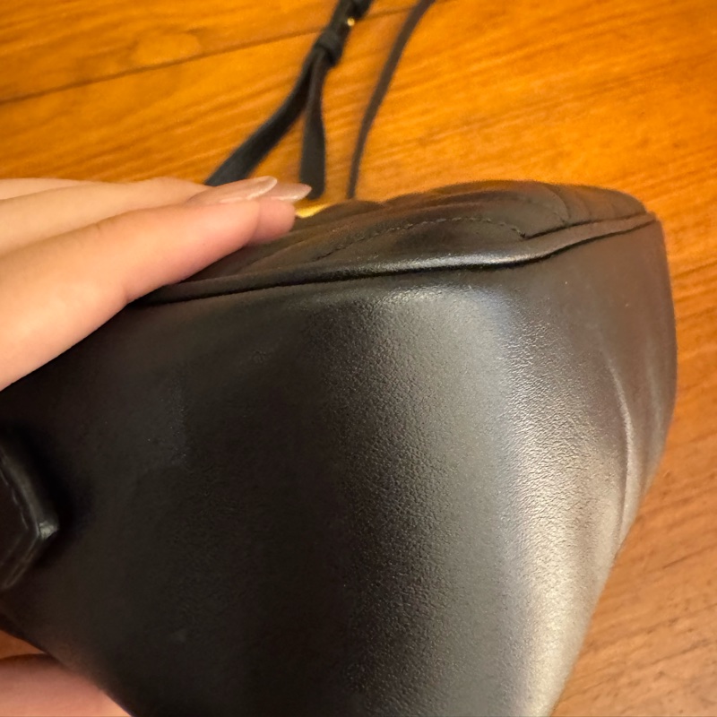 黑色金雙G marmont 斜背包-9