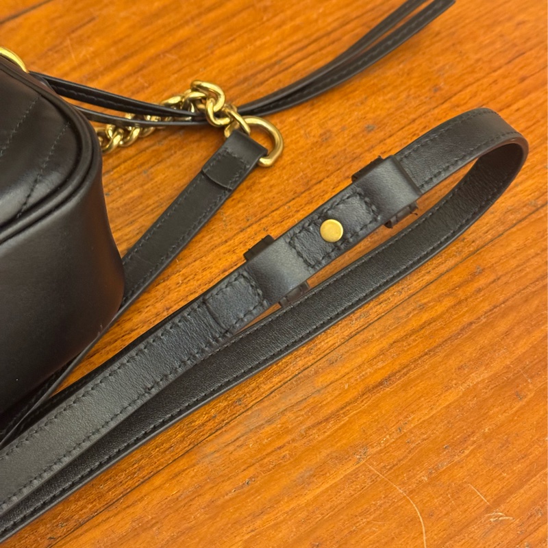 黑色金雙G marmont 斜背包-34