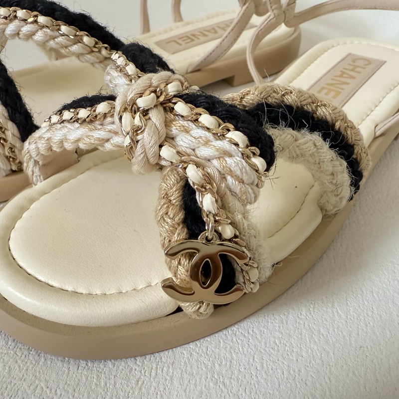 Chanel beige sandals 香奈兒 羊皮 涼鞋-1