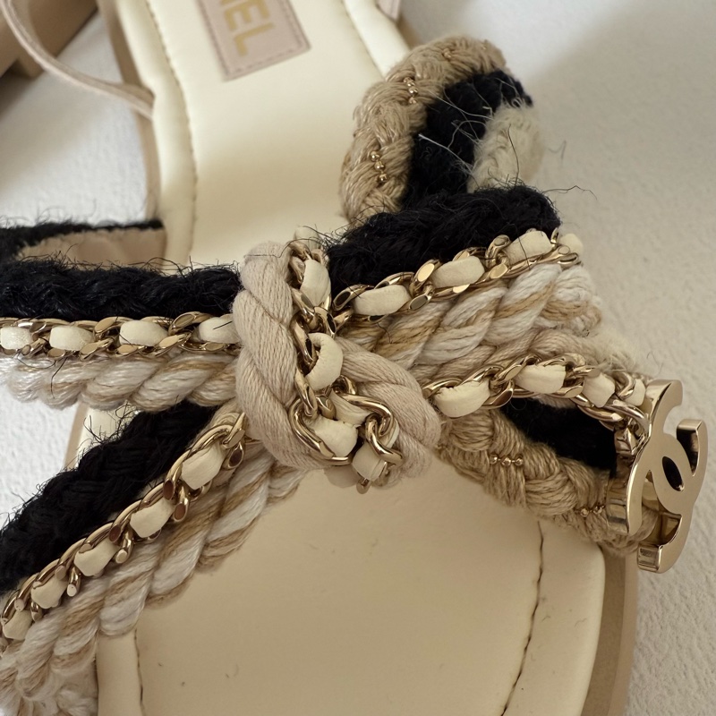 Chanel beige sandals 香奈兒 羊皮 涼鞋-2
