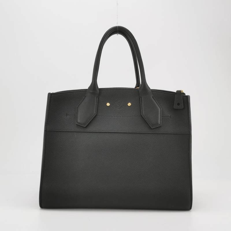 Louis Vuitton (LV) City Steamer 中號 牛皮 純色 金屬 鎖扣 鉑金包 單肩包-4