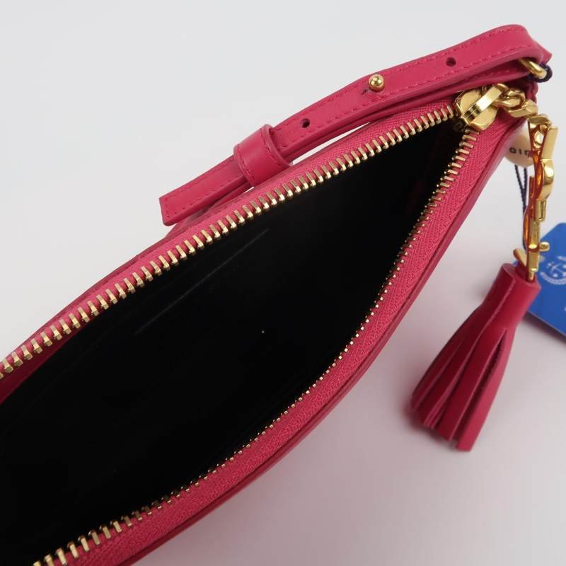 Saint Laurent 牛皮 純色 字母 Logo 流蘇 YSL 斜背包 單肩包-6