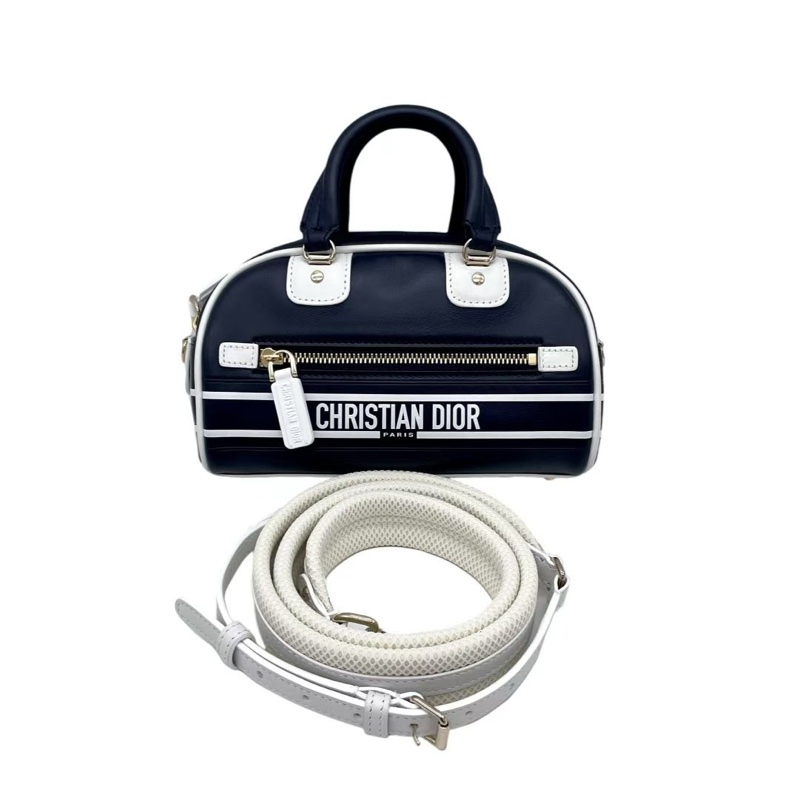 「JL精品代購」極新 Dior 黑白mini保齡球包-0