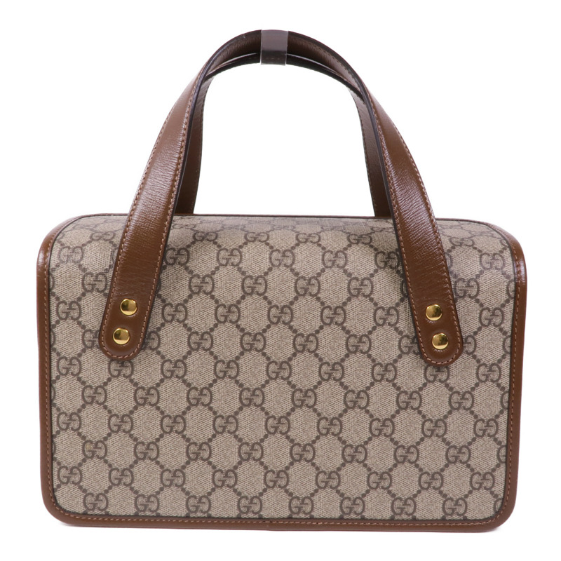 GUCCI 塗層帆布Hand Bag金扣手挽袋-1