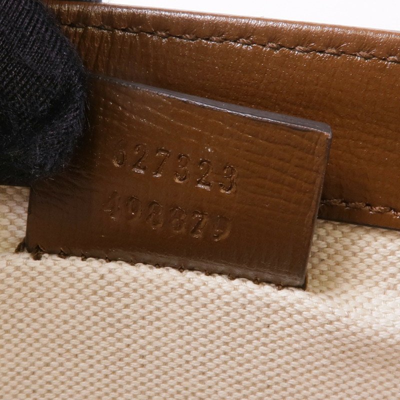 GUCCI 塗層帆布Hand Bag金扣手挽袋-12