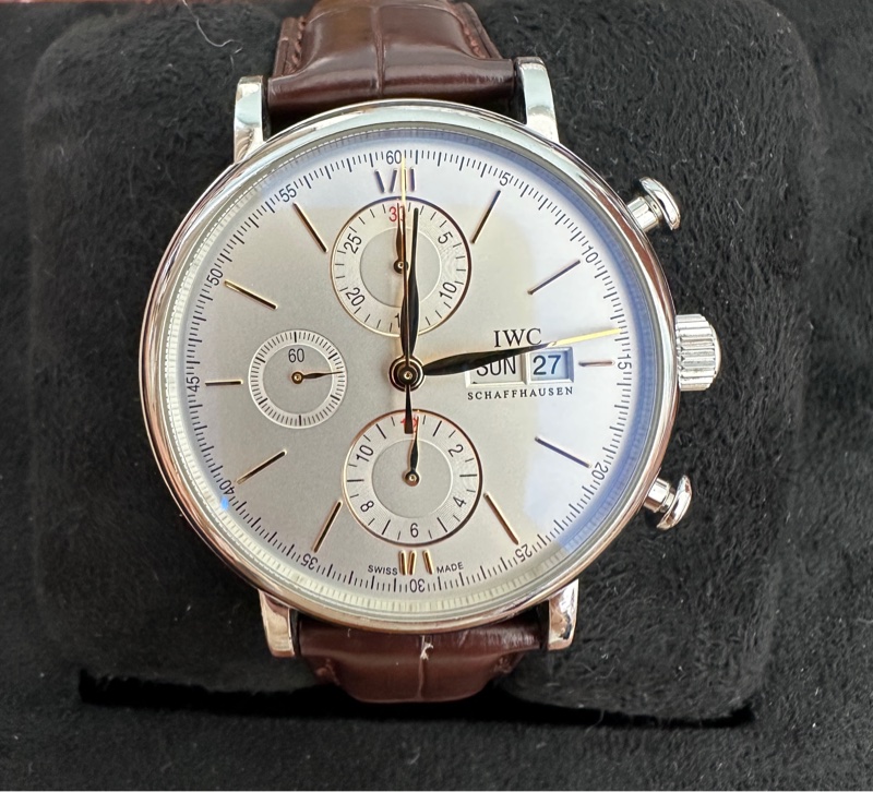 IWC 萬國錶 Portofino柏濤菲諾經典計時皮帶款(IW391022) x42mm 黑色鱷魚皮錶帶-6