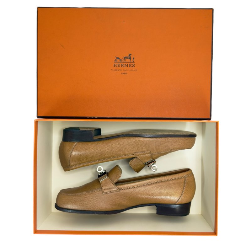 HERMES kelly扣 樂福鞋-13