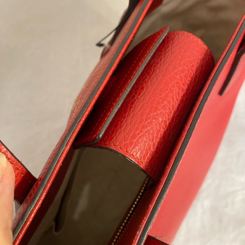 Gucci/古馳 紅色中號 swing 牛皮 手提單肩tote包-7