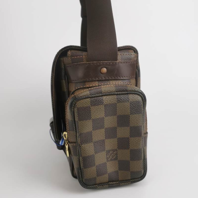 Louis Vuitton (LV) Melville 牛皮 尼龍布 棋盤格 拉鏈 郵差包 斜背包 單肩包-2
