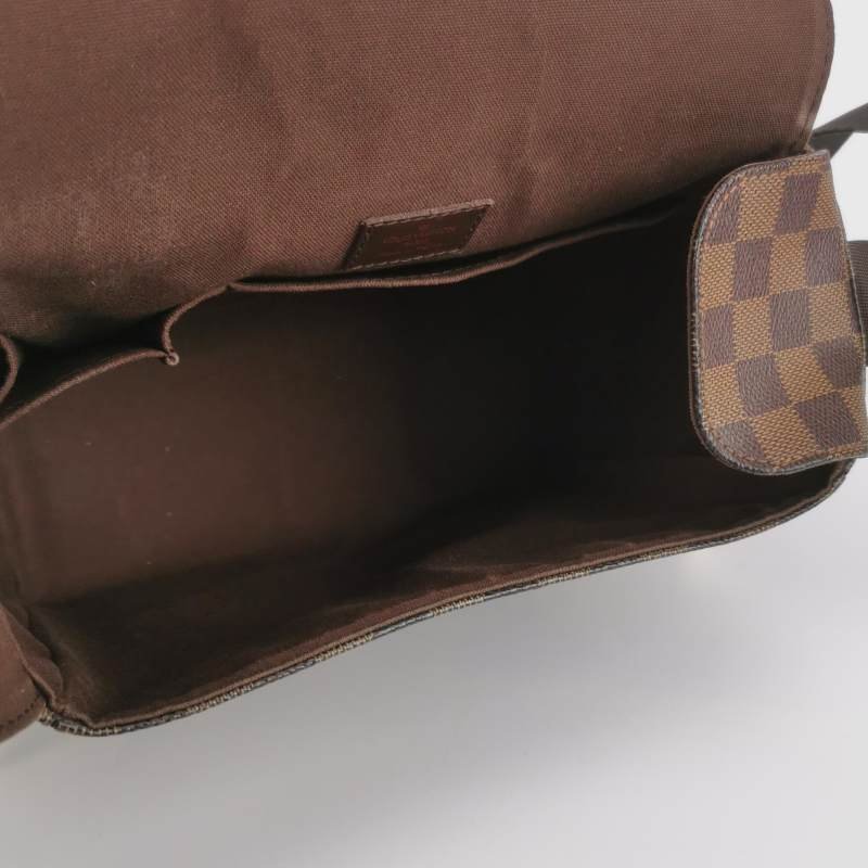 Louis Vuitton (LV) Melville 牛皮 尼龍布 棋盤格 拉鏈 郵差包 斜背包 單肩包-6