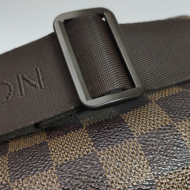 Louis Vuitton (LV) Melville 牛皮 尼龍布 棋盤格 拉鏈 郵差包 斜背包 單肩包-10