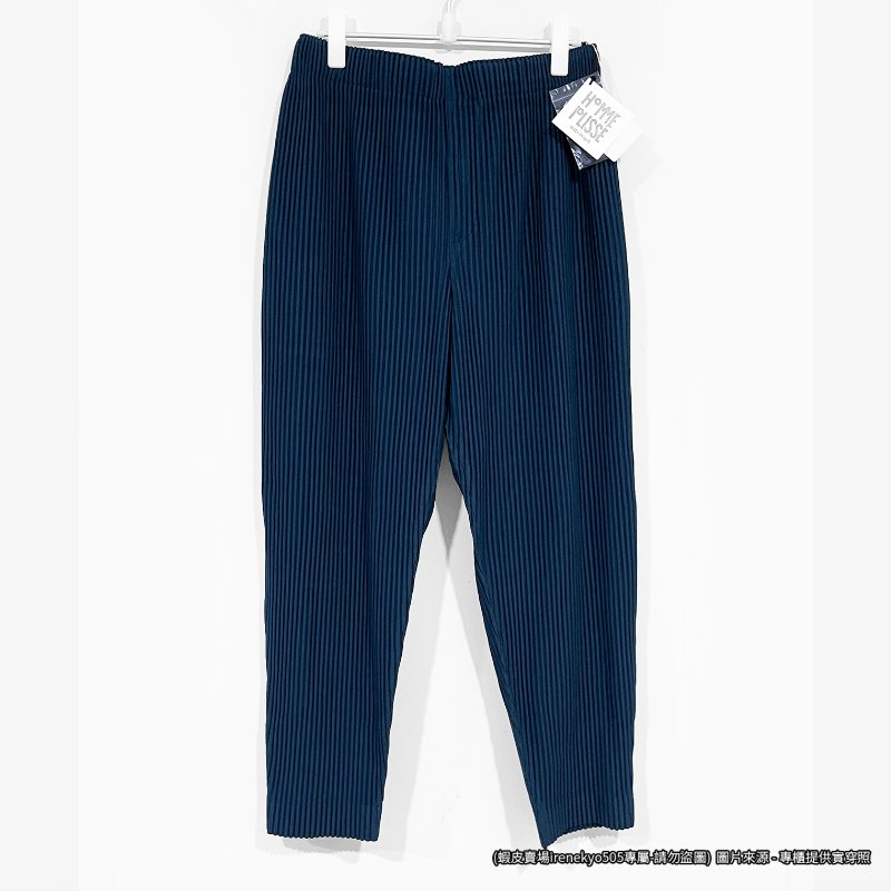 (全新特價) HOMME PLISSE季節藍青色錐形褲/長褲 3號 ISSEY MIYAKE 三宅一生 專櫃正品-0