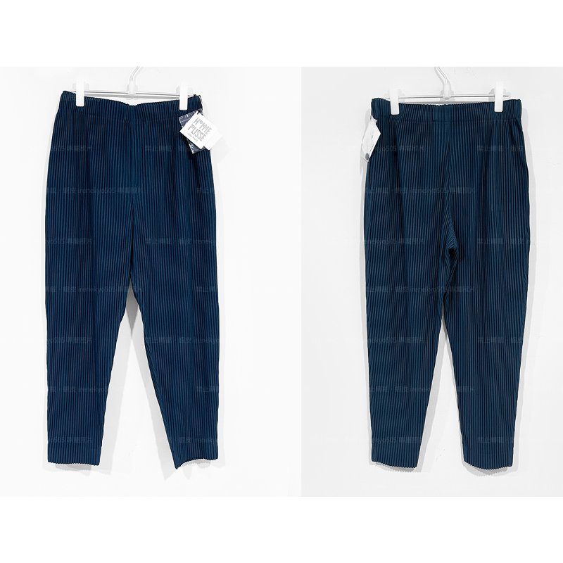 (全新特價) HOMME PLISSE季節藍青色錐形褲/長褲 3號 ISSEY MIYAKE 三宅一生 專櫃正品-2