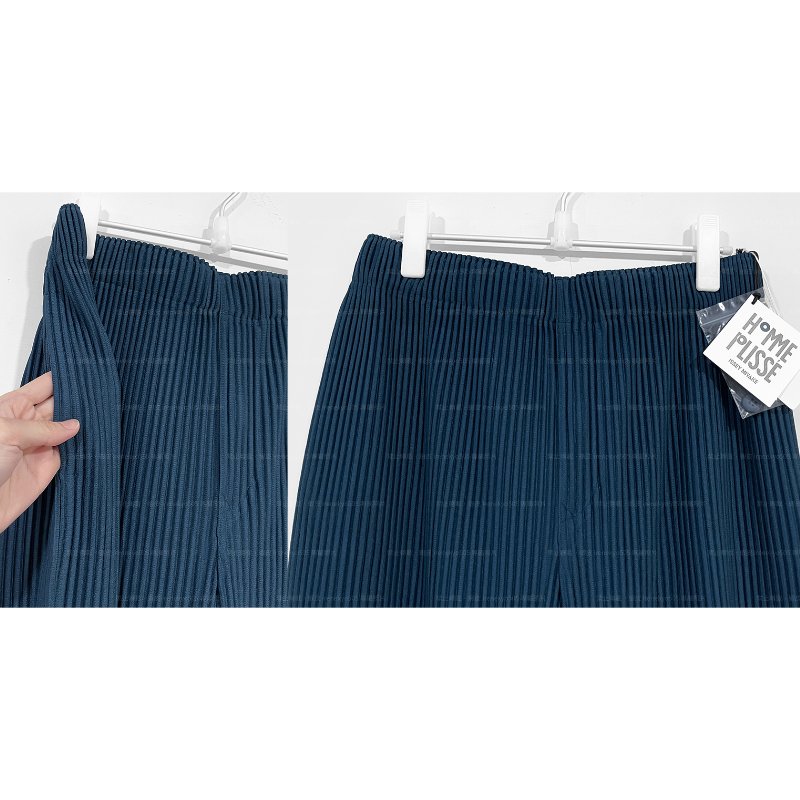 (全新特價) HOMME PLISSE季節藍青色錐形褲/長褲 3號 ISSEY MIYAKE 三宅一生 專櫃正品-3