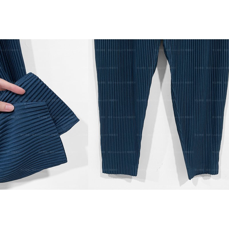 (全新特價) HOMME PLISSE季節藍青色錐形褲/長褲 3號 ISSEY MIYAKE 三宅一生 專櫃正品-4