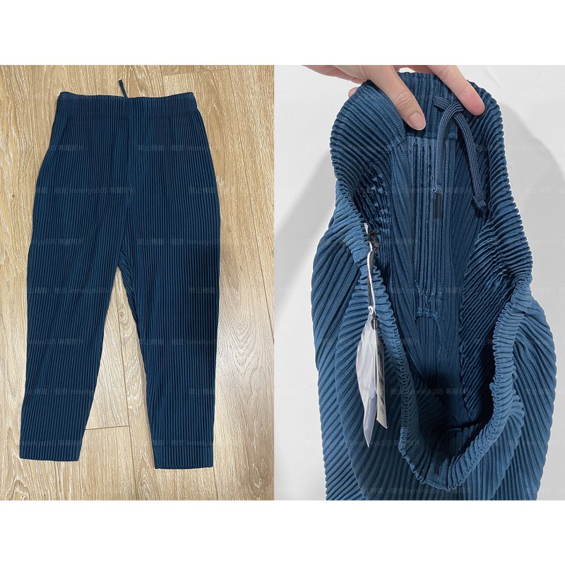 (全新特價) HOMME PLISSE季節藍青色錐形褲/長褲 3號 ISSEY MIYAKE 三宅一生 專櫃正品-5
