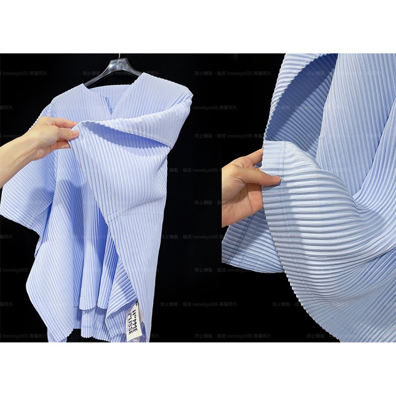 (全新特價) 25年HOMME PLISSE天空藍馭風展翼箏型上衣 3號 ISSEY MIYAKE 三宅一生 專櫃正品-4