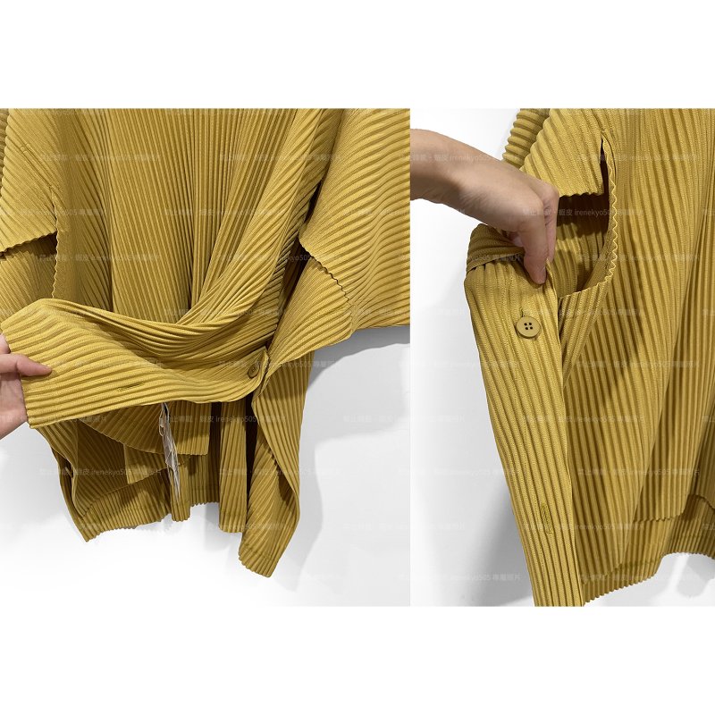 (全新特價) 25年HOMME PLISSE季節黃馭風展翼箏型上衣 4號 ISSEY MIYAKE 三宅一生 專櫃正品-7