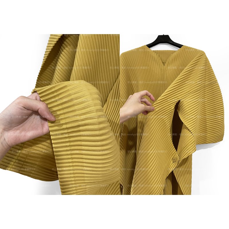 (全新特價) 25年HOMME PLISSE季節黃馭風展翼箏型上衣 4號 ISSEY MIYAKE 三宅一生 專櫃正品-8