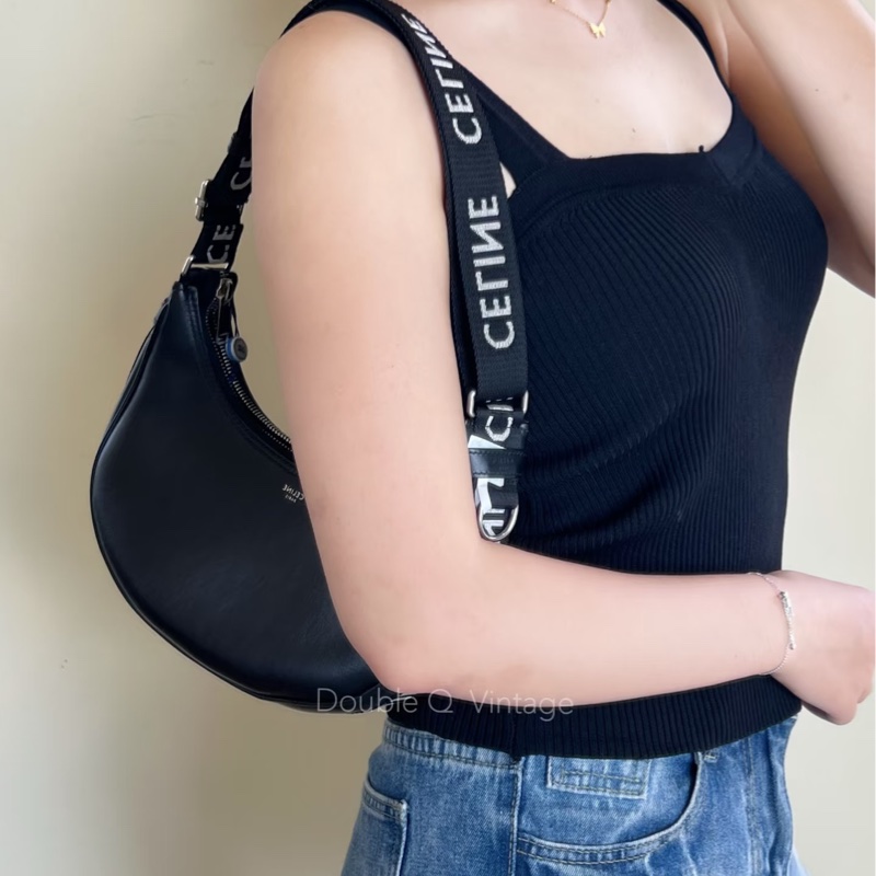 🈶購證 #全牛皮 #全網唯一 🉑斜背Celine Ava腋下包滿版織帶全皮款-1