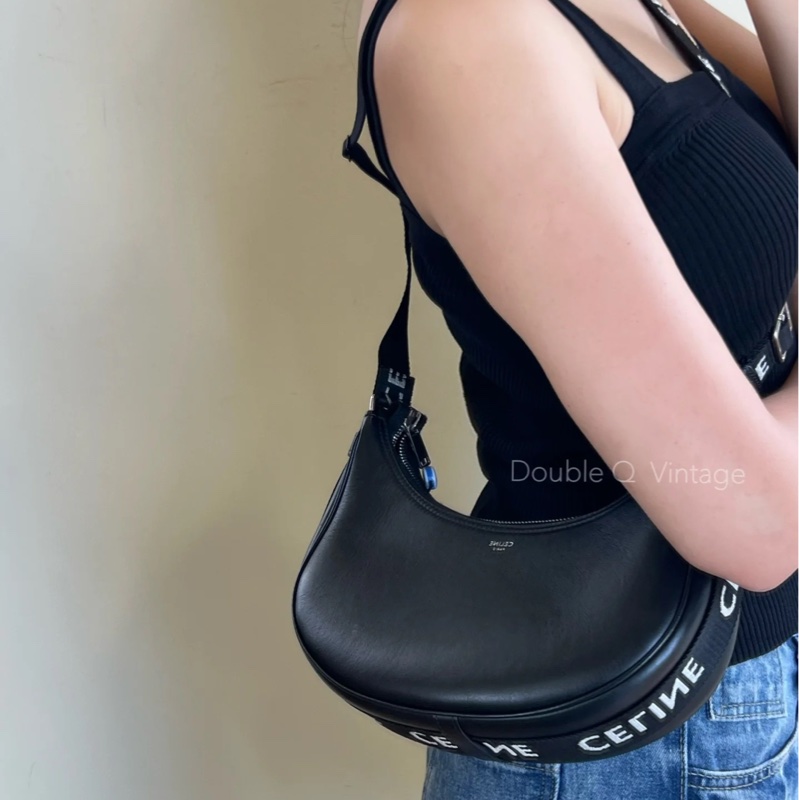 🈶購證 #全牛皮 #全網唯一 🉑斜背Celine Ava腋下包滿版織帶全皮款-2