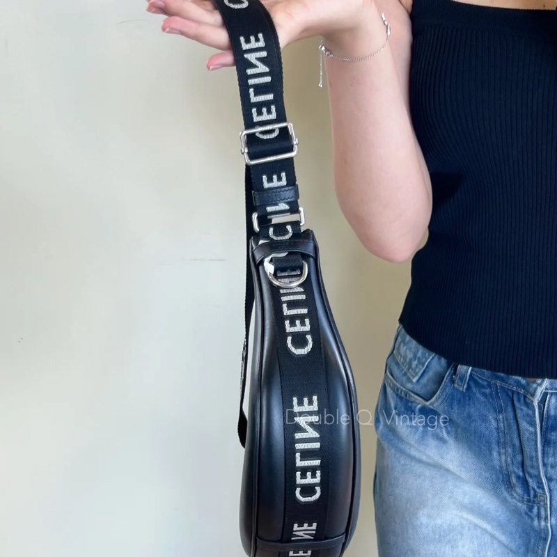 🈶購證 #全牛皮 #全網唯一 🉑斜背Celine Ava腋下包滿版織帶全皮款-3