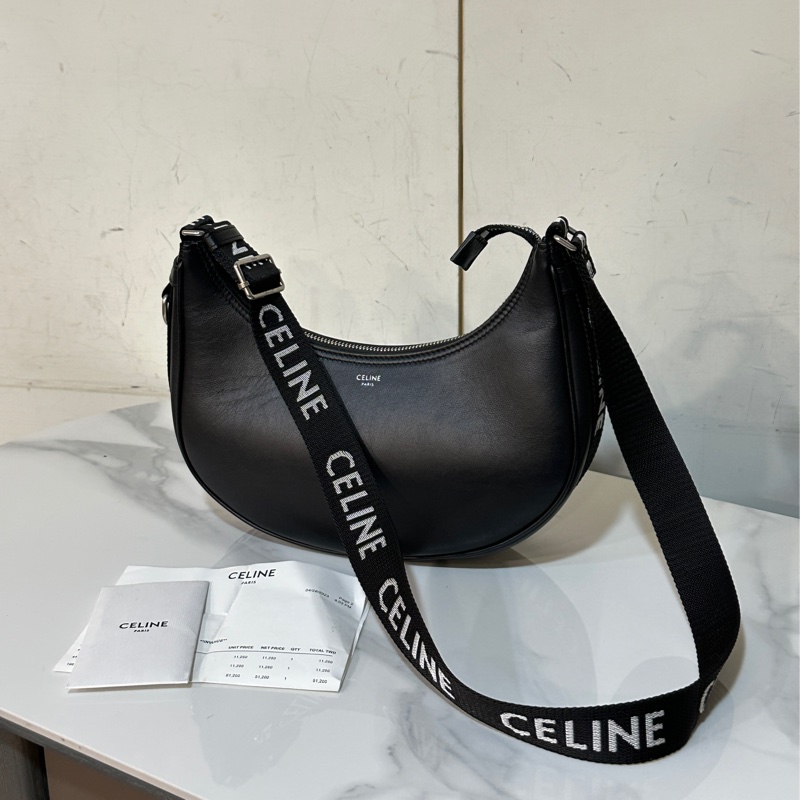 🈶購證 #全牛皮 #全網唯一 🉑斜背Celine Ava腋下包滿版織帶全皮款-4