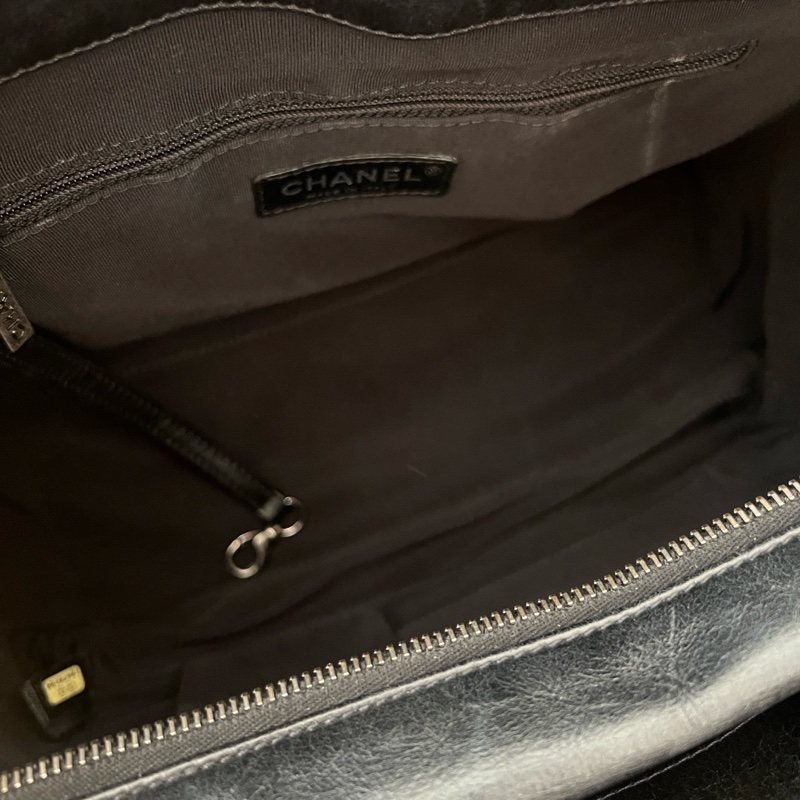 Chanel Leboy黑銀做舊牛皮托特包 #長肩帶🉑肩背 #稀有收藏款割愛-9