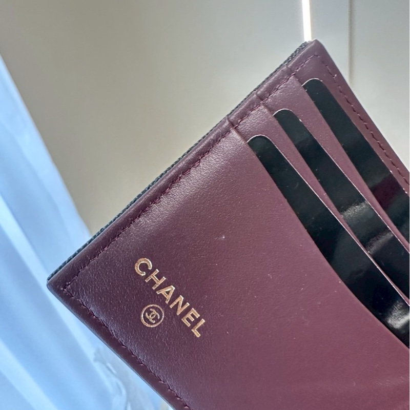 Chanel 黑色對開卡包-2