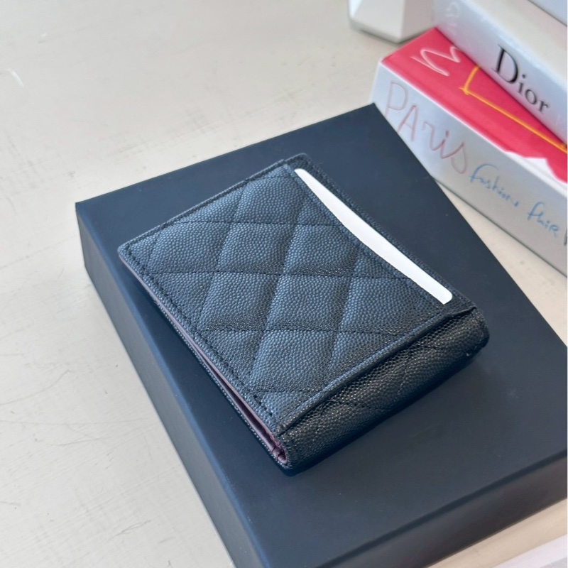 Chanel 黑色對開卡包-3